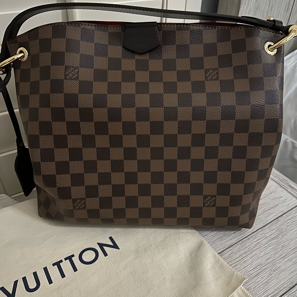 🌸 AUTHENTIC Louis Vuitton GRACEFUL PM hobo in graphic Damier Ebene